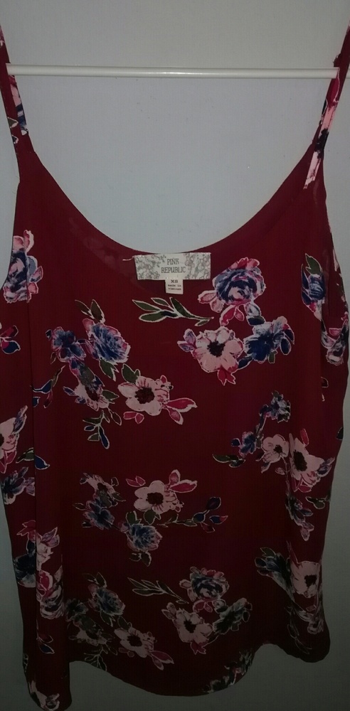 Maroon floral blouse/cami
